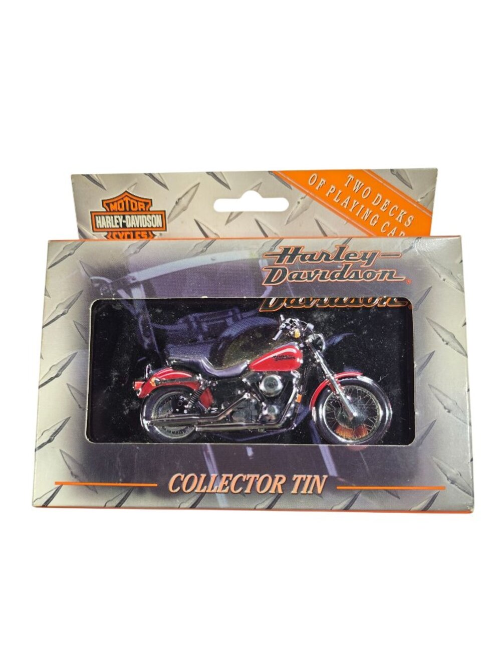 Harley Davidson Tin Two Decks Of Playing Cards Motorcycle design Made In USA